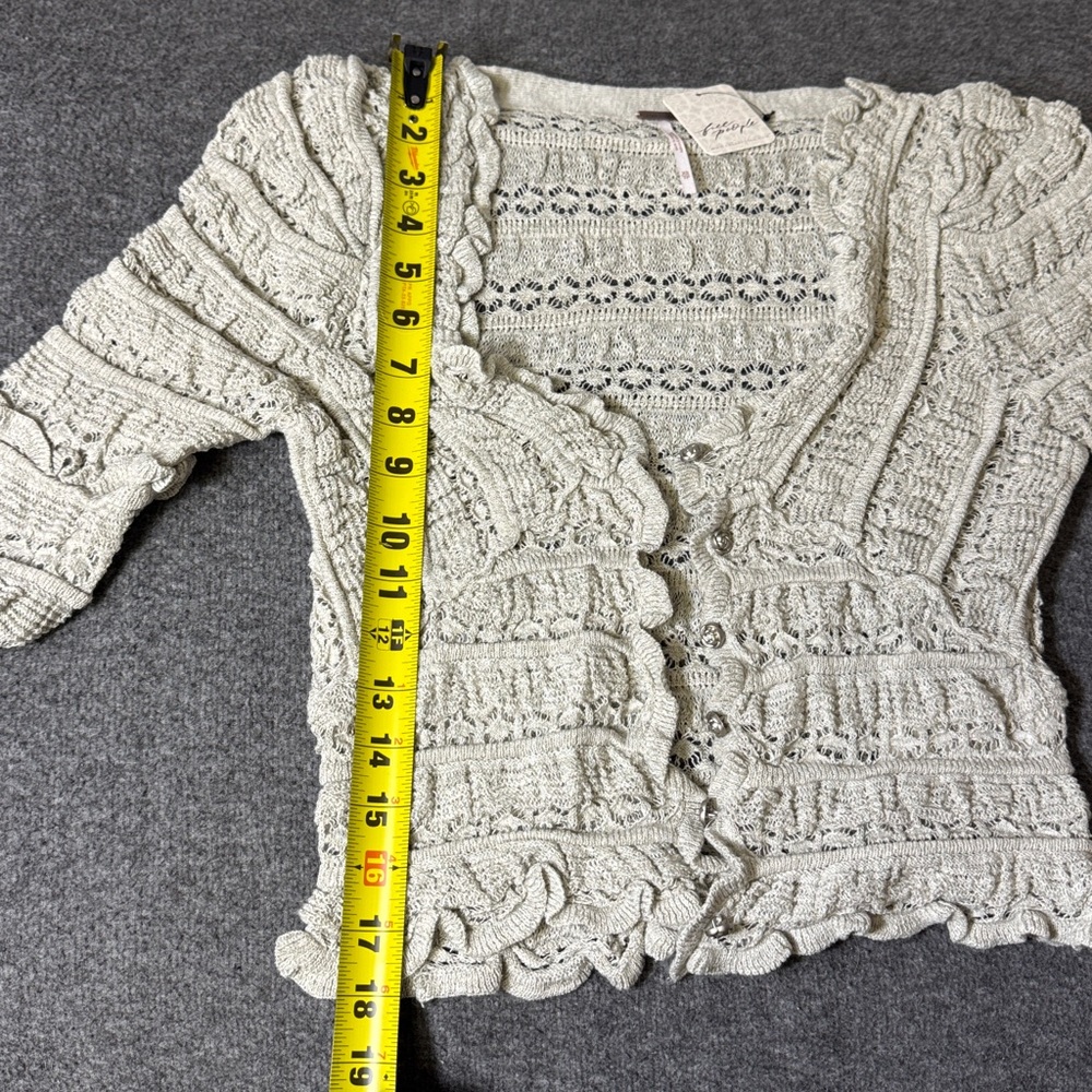 NWT - Free People Cardigan Wild Roses‎ Grey Size XS - Picture 10 of 10